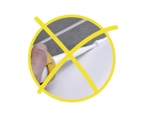 Symbol für die falsche Anwendung von Silikon oder Dichtstoff.