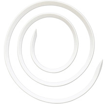 Weiße Spirale aus Kunststoff für Kabelschutz und Bündelung.