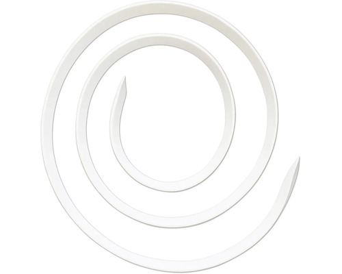 Weiße Spirale aus Kunststoff für Kabelschutz und Bündelung.