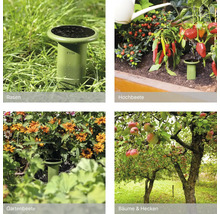 FYTA smarter Pflanzensensor in verschiedenen Anwendungsszenarien wie Rasen, Hochbeet, Gartenbeet sowie Bäume und Hecken.