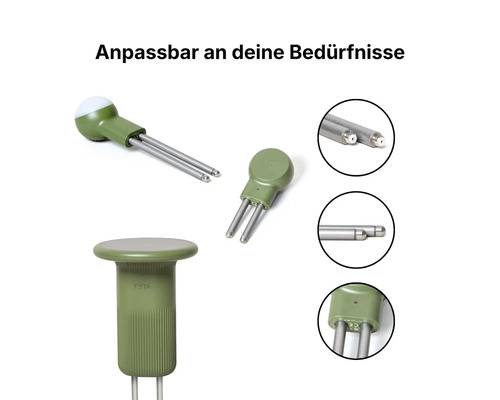 Capteur de plante modulaire FYTA Beam avec des sondes métalliques interchangeables de différentes longueurs.