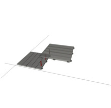 Illustration der Verlegung von Terrassenfliesen mit Klicksystem.