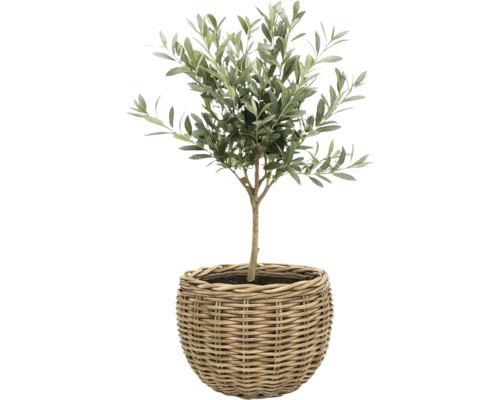 Panier à plantes Leah Sanur fibre naturelle 50 x 50 x 40 cm gris marron