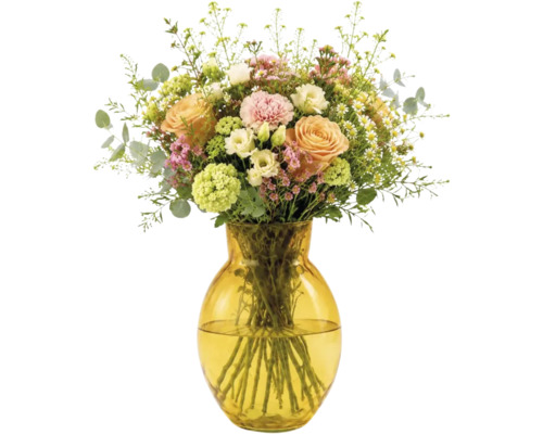 Vase à fleurs Vitrum en verre, Ø 10 cm, H 32 cm, couleur cognac