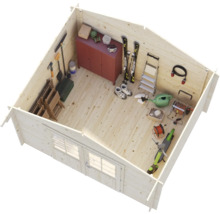 Abri de jardin Palmako Vivian 6,9 m² avec plancher 363 x 290 cm imprégné par immersion marron
