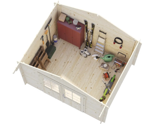 Abri de jardin Palmako Vivian 6,9 m² avec plancher 363 x 290 cm imprégné par immersion marron
