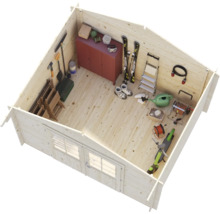 Abri de jardin Palmako Vivian 6,9 m² 363 x 290 cm imprégné par immersion gris