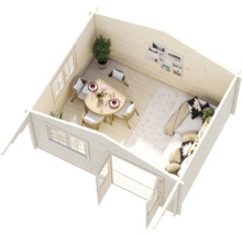 Abri de jardin Palmako Helena 15,1 m² y compris plancher et auvent 514 x 524 cm imprégné par immersion gris