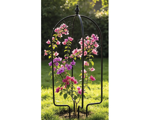 Treillis pour pot Lafiora oiseau 26 x 61 cm noir