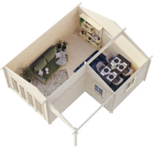 Abri de jardin Palmako Irene avec plancher 565 x 598 cm gris trempé