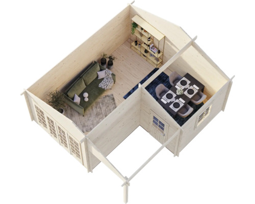Abri de jardin Palmako Irene avec plancher 565 x 598 cm trempé