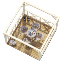 Pavillon Palmako Betty 9 m² 300 x 300 cm blanc