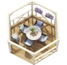 Pavillon Palmako Betty 9,9 m² 384 x 337 cm blanc