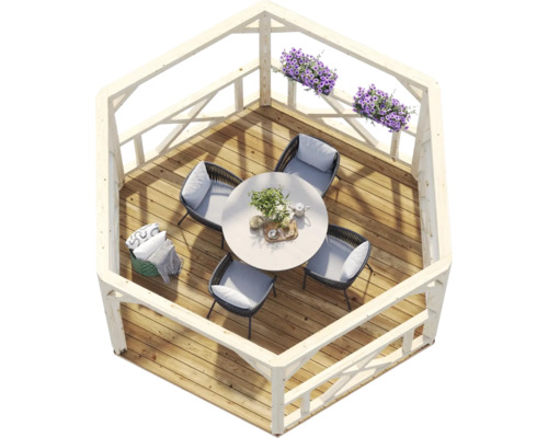 Pavillon Palmako Betty 9,9 m² 384 x 337 cm blanc