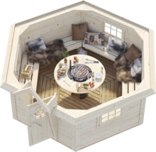 Grillkota Palmako Eva 8,7 m² inkl. Fußboden 372 x 372 cm tauchgrundiert grau