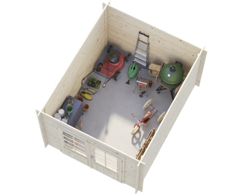 Gartenhaus Palmako Ella 6,9 m² 264 x 340 cm dunkelgrau-anthrazit