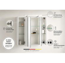 Spiegelschrank Möbelpartner Dorina 120 x 16 x 75 cm weiß 3-türig