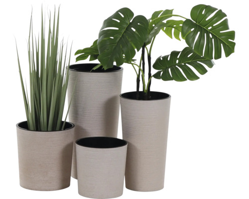 Bac à plantes Siena Garden Eco Lens plastique bois Ø 25,5 cm blanc