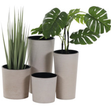 Pflanzvase Siena Garden Locon Kunststoff Holz 2er-Set Ø 30 cm H 46,5 cm weiß inkl. Pflanzeinsatz