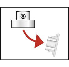 Représentation graphique du remplacement de la buse sur une bombe aérosol.
