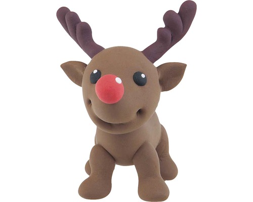 Figurine de renne avec un nez rouge