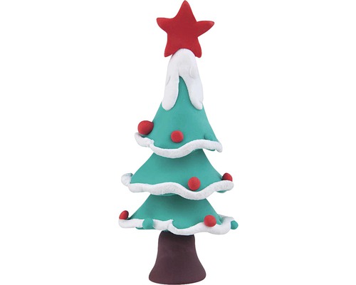 Sapin de Noël en argile avec étoile