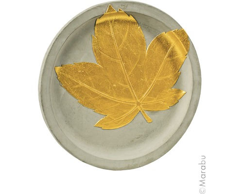 Dekoschale aus Beton mit goldenem Blattmotiv