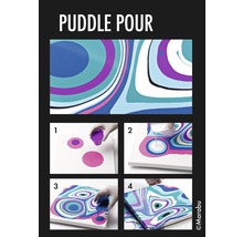 Instructions pour la technique du Puddle Pouring avec des couleurs sur une toile