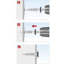 Instructions pour fixer une vis dans un mur