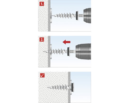 Instructions pour fixer une vis dans un mur