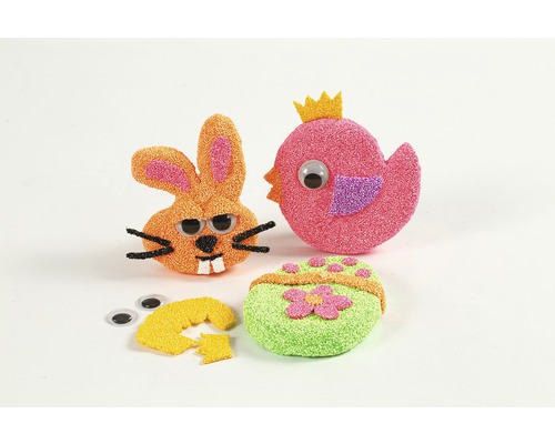 Dekoratives Bastelset mit Ostermotiven: Hase, Küken und Ei