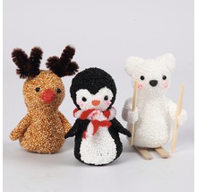 Figurines décoratives renne, pingouin et ours polaire pour Noël