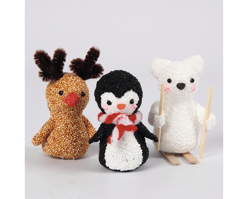 Figurines décoratives renne, pingouin et ours polaire pour Noël