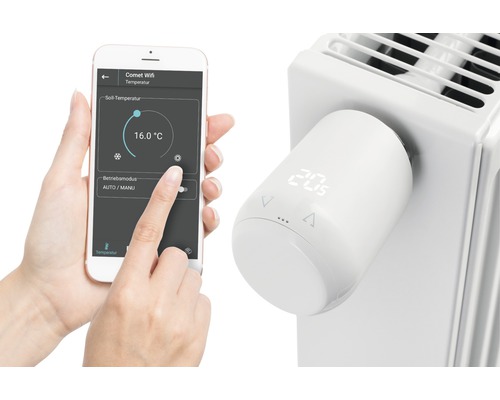 Application pour smartphone contrôle le thermostat de radiateur électronique