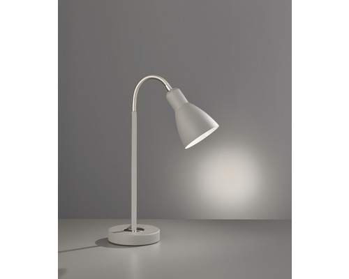 Lampe de bureau métal 1 ampoule hxØ 430x150 mm Lolland gris sable couleur nickel avec interrupteur intermédiaire à cordon