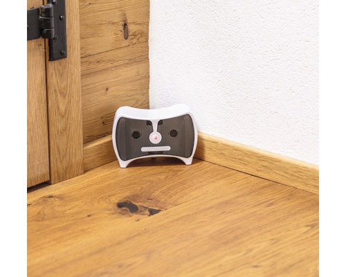 Répulsif électronique à souris d''intérieur à côté d''une porte et d''un mur