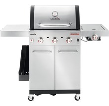 Barbecue à gaz Char Broil avec trois brûleurs, tablettes latérales et placard inférieur