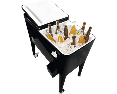 Getränkekühler mit Eis und Getränkeflaschen