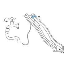 Illustration d''un toboggan aquatique avec raccordement d''eau à un robinet