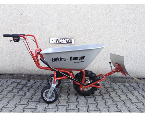 Elektrische Schubkarre mit Schneeschild