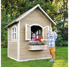 Cabane de jeux abri de jardin pour enfants axi Julia bois marron blanc-thumb-6