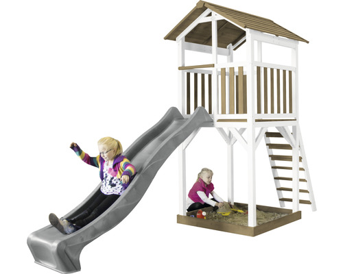 Spielturm mit Rutsche und Sandkasten für Kinder