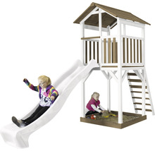 Spielturm axi Beach Tower weiße Rutsche Holz braun weiß