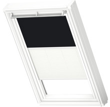 Kit éco Velux store occultant noir uni et store plissé blanc à commande manuelle cadre blanc DFD C02 3009SWL-thumb-2