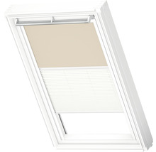 Kit éco Velux store occultant beige sable uni et store plissé blanc à commande manuelle cadre blanc DFD C02 4556SWL-thumb-2