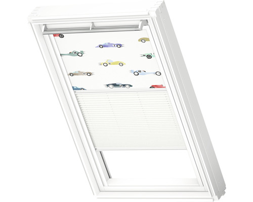 Store plissé pour fenêtre de toit avec motif automobile