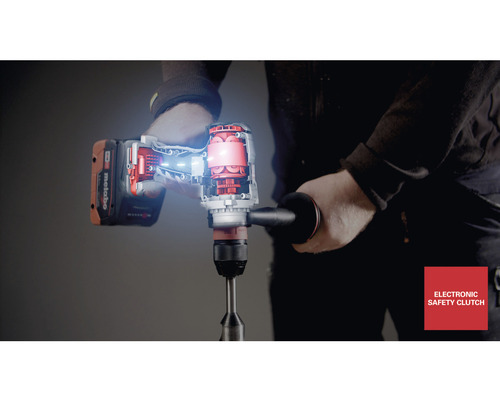 Bohrmaschine mit sichtbarem Innenleben in der Hand