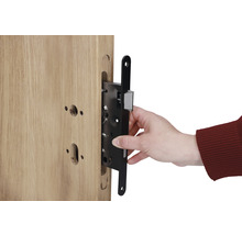 Serrure à encastrer pour porte intérieure gauche BB dimension de broche 55 mm distance 72 mm têtière noir