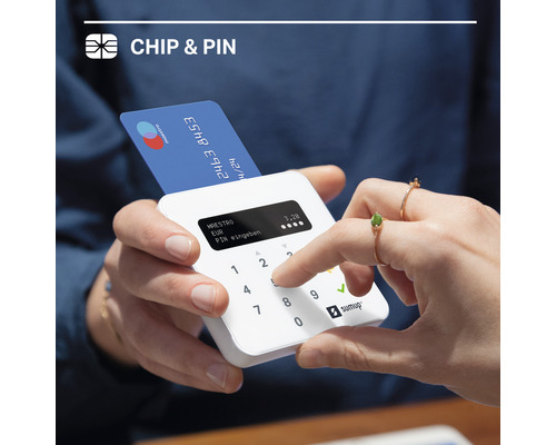 Paiement par puce et code PIN avec un terminal de carte Sumup