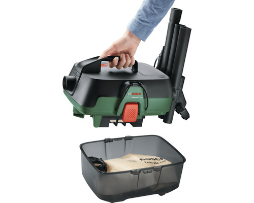 Bosch AdvancedVac 18V-10 Akku-Nass-Trockensauger mit Behälter und Zubehör